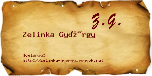 Zelinka György névjegykártya